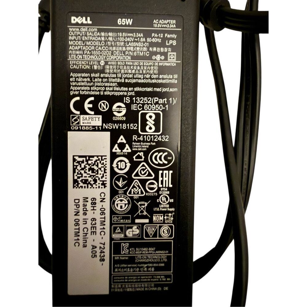 Dell Model LA65NS2-01 Laptop Adapter/Charger 65W